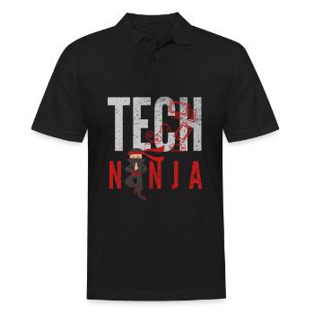 tech, tech analyst, programmer, - Männer Poloshirt - Schwarz - Vorne - Kai (181cm)