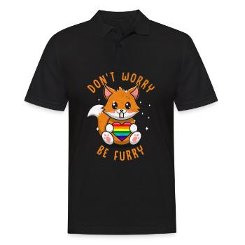 Furry, Furry Hund, Fursona, - Männer Poloshirt - Schwarz - Vorne - Kai (181cm)