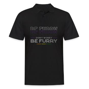 Furry, Furry Fursona, Kongresse, - Männer Poloshirt - Schwarz - Vorne - Kai (181cm)