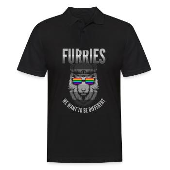 Furry, Furry Kongresse, Wolf, - Männer Poloshirt - Schwarz - Vorne - Kai (181cm)