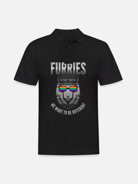Furry, Furry Kongresse, Wolf, - Men's Polo Shirt - black