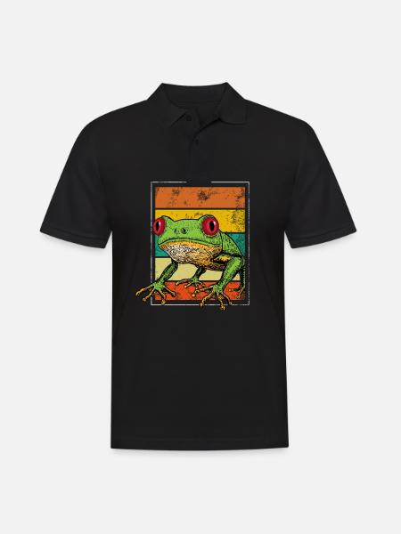 frog, frog frog owner, loves frogs, - Men's Polo Shirt - black
