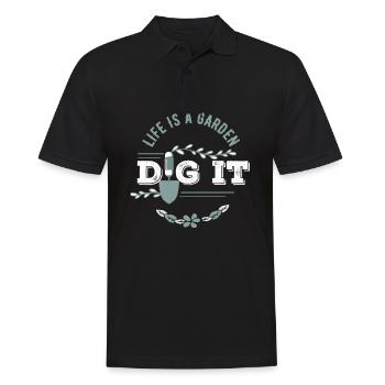 Bio Gartenarbeit, Bio Gartenarbeit Landwirtschaft, - Männer Poloshirt - Schwarz - Vorne - Kai (181cm)