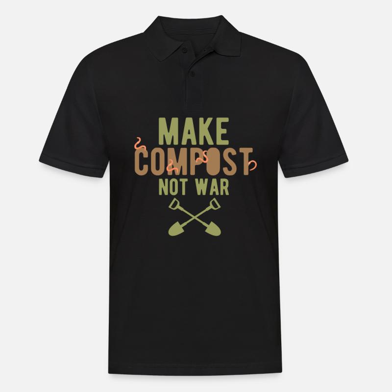 Bio Gartenarbeit, Bio Gartenarbeit Bauer, - Männer Poloshirt - Schwarz