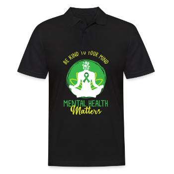 Santé mentale, santé mentale Vert - Polo Homme - noir - Devant - Kai (181cm)