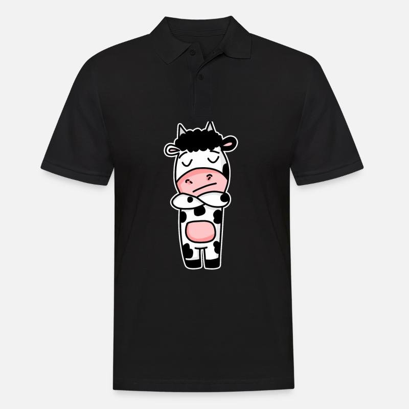 Kuh - Männer Poloshirt - Schwarz