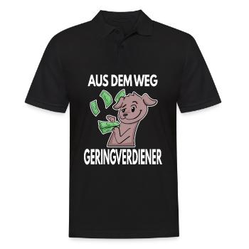 Aus dem Weg du Geringverdiener - Kapitalismus - Männer Poloshirt - Schwarz - Vorne - Kai (181cm)