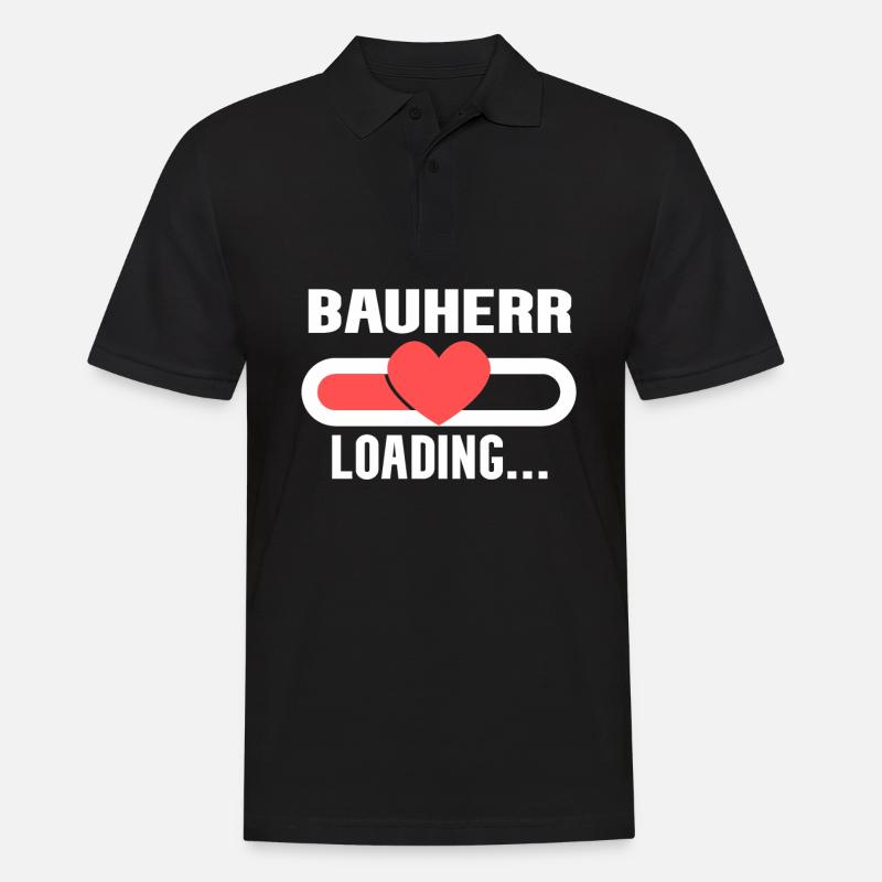 Bauherr loading - Bauherr werden - Männer Poloshirt - Schwarz