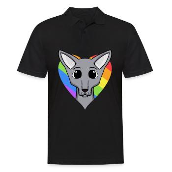 LGBT Katze Sphynx Regenbogen - Männer Poloshirt - Schwarz - Vorne - Kai (181cm)