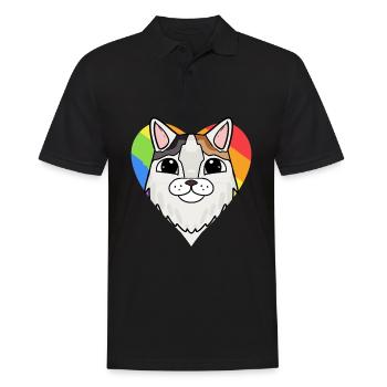 LGBT Cat Turkish Van Rainbow - Men's Polo Shirt - black - Front - Kai (181cm)