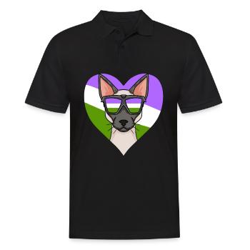 Genderqueer Lgbt Katze Siamkatze - Männer Poloshirt - Schwarz - Vorne - Kai (181cm)