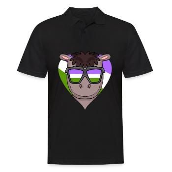 Genderqueer Horse Heart - Men's Polo Shirt - black - Front - Kai (181cm)