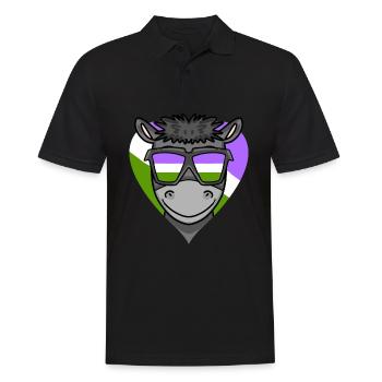 LGBT MOTIV ESEL - Männer Poloshirt - Schwarz - Vorne - Kai (181cm)