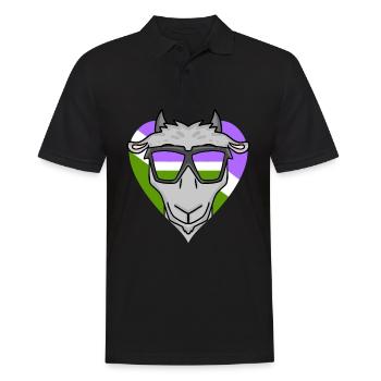 Genderqueer Goat - Men's Polo Shirt - black - Front - Kai (181cm)