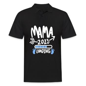 Mama 2023 Mutter Schwangerschaft Schwanger - Männer Poloshirt - Schwarz - Vorne - Kai (181cm)