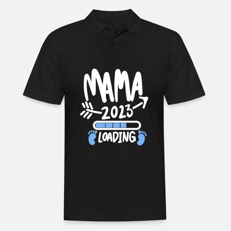 Maman 2023 Mère Grossesse Enceinte - Polo Homme - noir