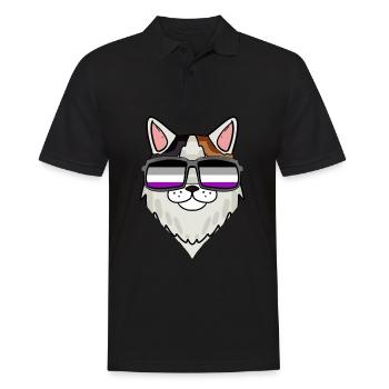 Asexual Lgbt Turkish Van Cat Asexuality - Men's Polo Shirt - black - Front - Kai (181cm)