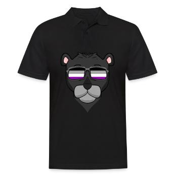 Asexual Lgbt Black Panther Asexuality - Men's Polo Shirt - black - Front - Kai (181cm)