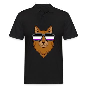 Asexual Lgbt Somali Cat Asexuality - Men's Polo Shirt - black - Front - Kai (181cm)