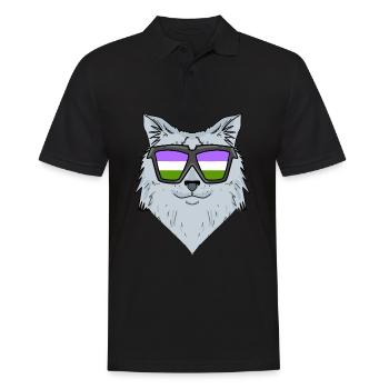 Genderqueer Lgbt Cat Siberian Cat - Men's Polo Shirt - black - Front - Kai (181cm)