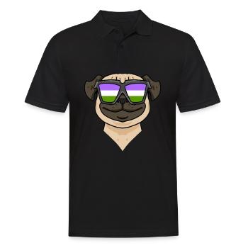 Genderqueer Lgbt Hund Mops - Männer Poloshirt - Schwarz - Vorne - Kai (181cm)