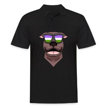 Genderqueer Chien Lgbt American Pit Bull Terrier - Polo Homme - noir - Devant - Kai (181cm)