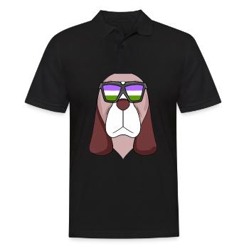 Genderqueer Chien Lgbt Basset Hound - Polo Homme - noir - Devant - Kai (181cm)