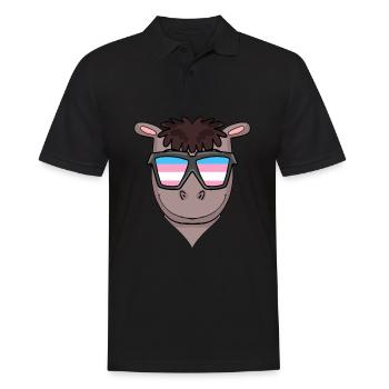 Transgender Transsexuell Pferd Geschenk - Männer Poloshirt - Schwarz - Vorne - Kai (181cm)