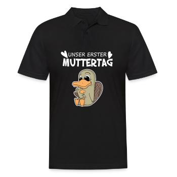 Muttertag Geschenk - Männer Poloshirt - Schwarz - Vorne - Kai (181cm)