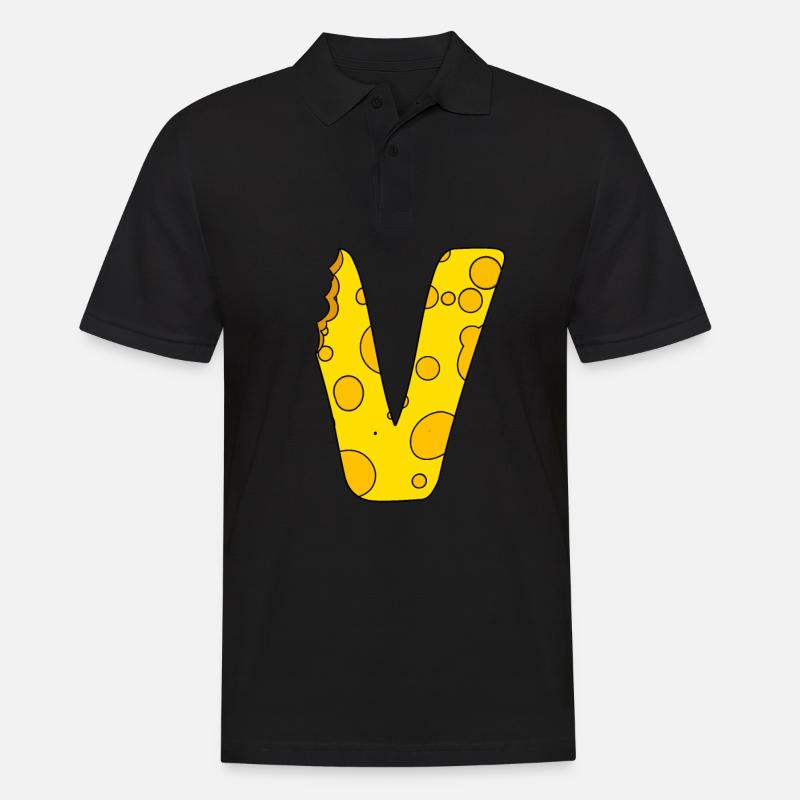 Buchstabe V - Männer Poloshirt - Schwarz