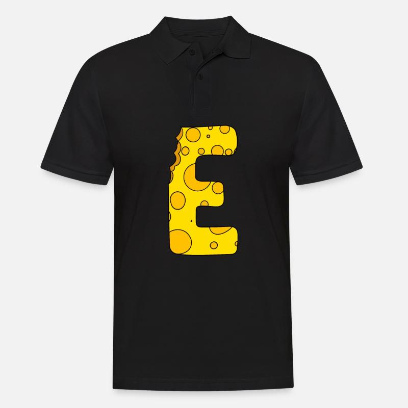 Buchstabe E - Männer Poloshirt - Schwarz