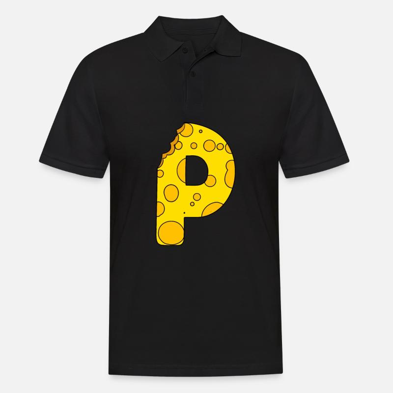 Buchstabe P - Männer Poloshirt - Schwarz