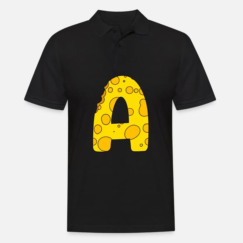 Buchstabe A - Männer Poloshirt - Schwarz