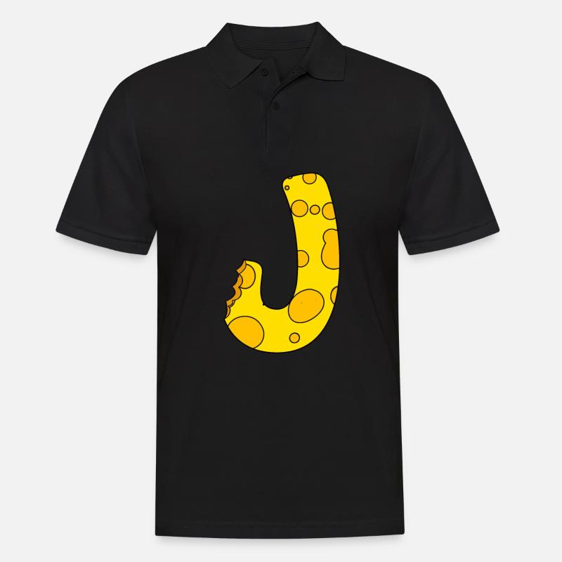 Buchstabe J - Männer Poloshirt - Schwarz