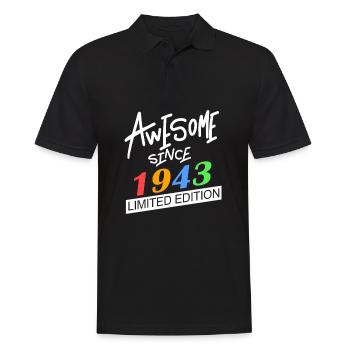 1943 - Jahrgang 1943 - Fantastisch seit 1943 - Männer Poloshirt - Schwarz - Vorne - Kai (181cm)