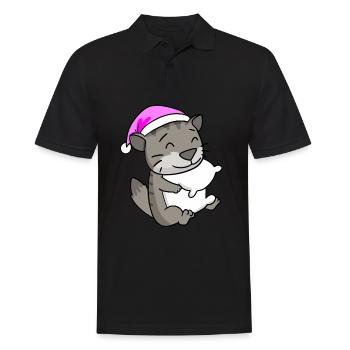 Katze Katzenrasse Sibirische Katze - Männer Poloshirt - Schwarz - Vorne - Kai (181cm)