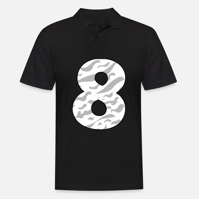 8 - Männer Poloshirt - Schwarz