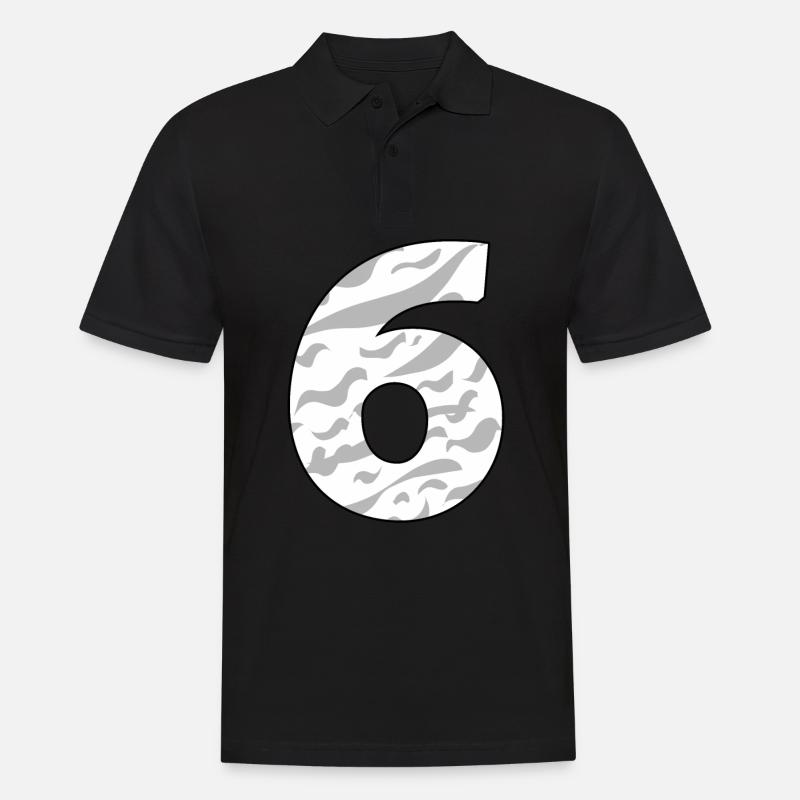 Sechs - 6 - Männer Poloshirt - Schwarz