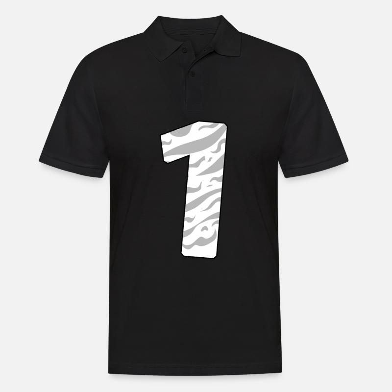 1 - Männer Poloshirt - Schwarz