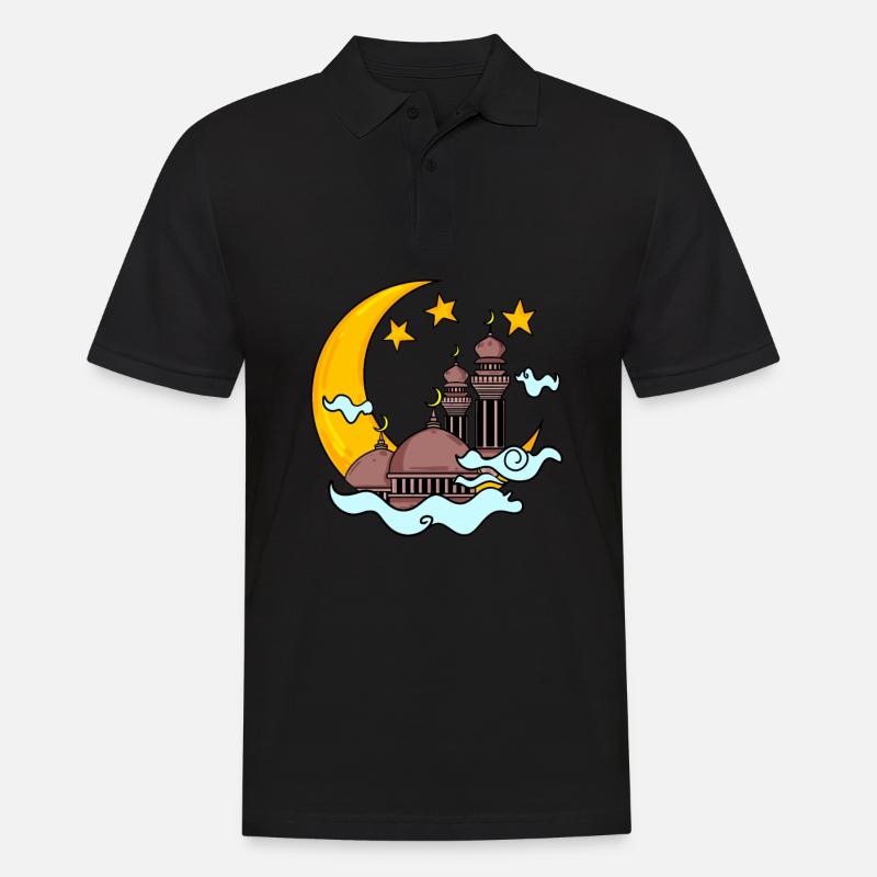 Moschee mit Halbmond - Männer Poloshirt - Schwarz