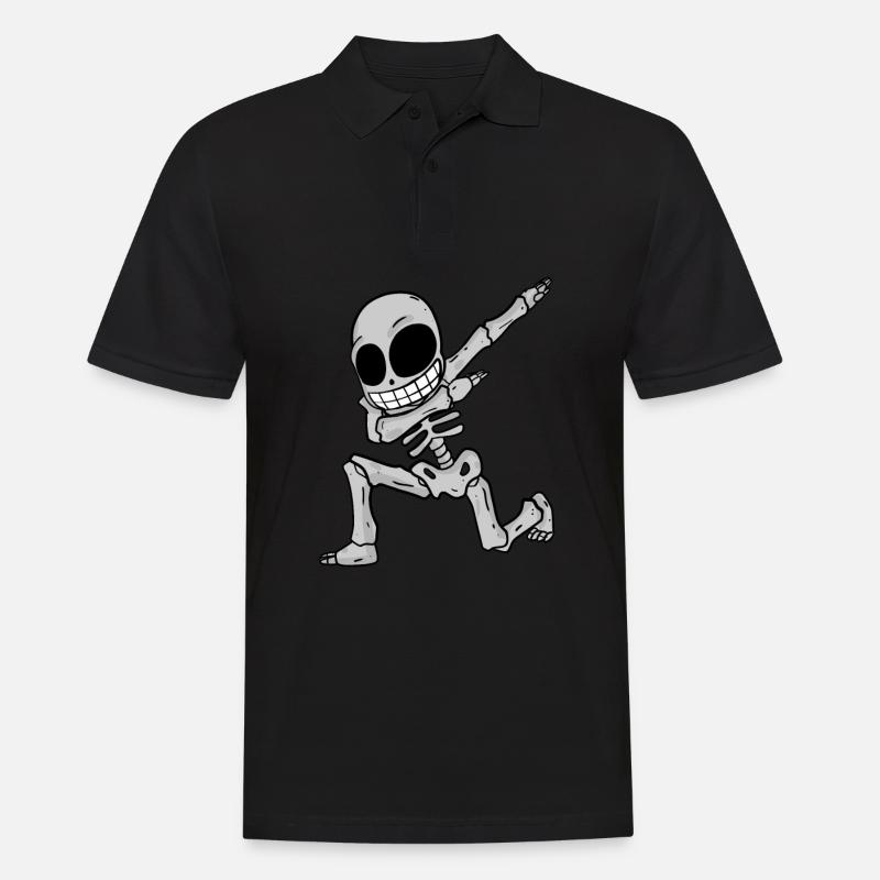 Skelett dabbing - Männer Poloshirt - Schwarz