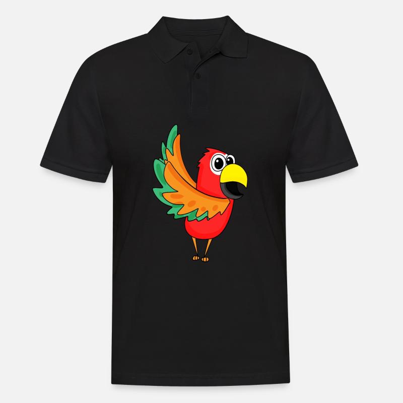 Papagei Dschungel - Männer Poloshirt - Schwarz