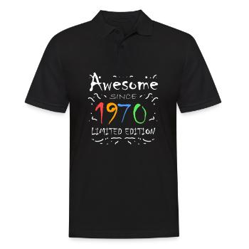 1970 - Men's Polo Shirt - black - Front - Kai (181cm)