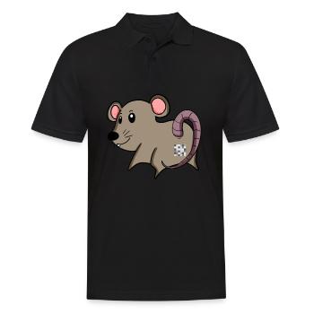 Mouse Ass - Mouse Butt - Men's Polo Shirt - black - Front - Kai (181cm)