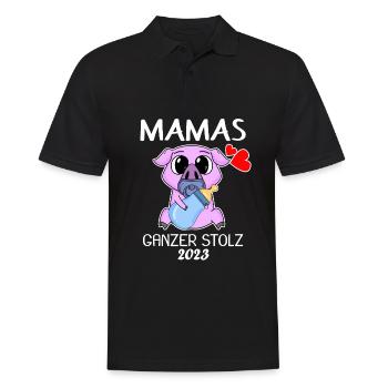 Baby 2023 - Geburt Schwanger 2023 - Baby Junge - Männer Poloshirt - Schwarz - Vorne - Kai (181cm)