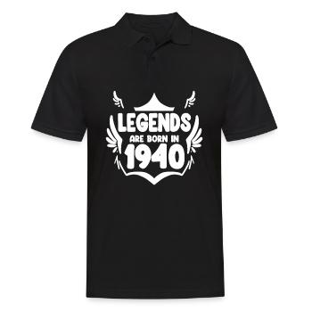 1940 - Jahrgang 1940 - Baujahr 1940 Geschenk - Männer Poloshirt - Schwarz - Vorne - Kai (181cm)