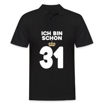 31. Geburtstag Geschenk - 31 Jahre mit Krone - Männer Poloshirt - Schwarz - Vorne - Kai (181cm)