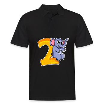 2 Jahre alt - 2. Geburtstag mit Tier Motiv - Männer Poloshirt - Schwarz - Vorne - Kai (181cm)