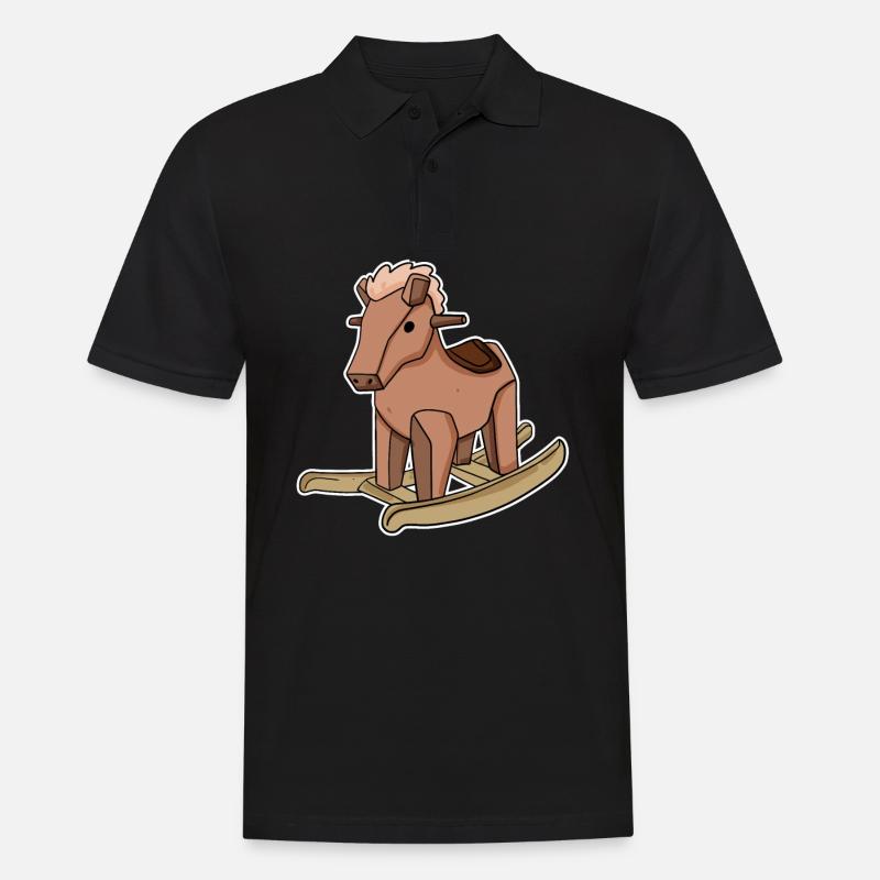 Pferd - Männer Poloshirt - Schwarz
