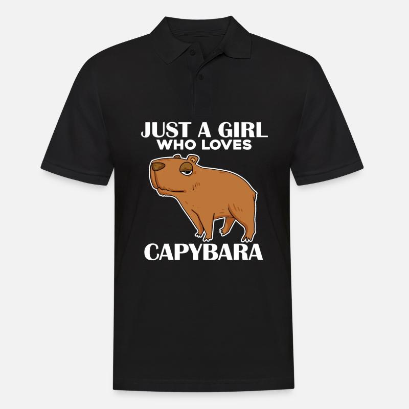 Capybara Mädchen Spruch - Männer Poloshirt - Schwarz